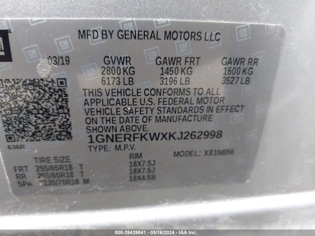 Chevrolet Traverse Ls 2019 1GNERFKWXKJ262998 Image 9