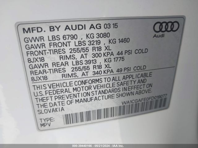 WA1CGAFE0FD019077 Audi Q7 3.0t Premium