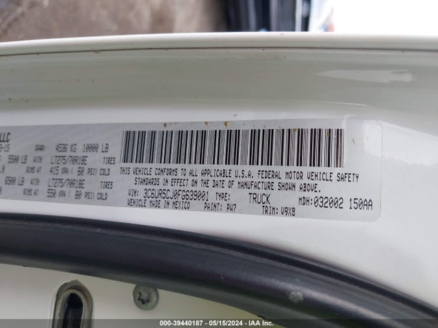RAM 2500 Tradesman 2015 3C6UR5CJ0FG639001 Image 9