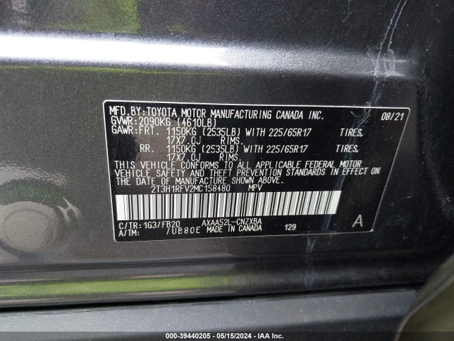 Toyota RAV4 LE 2021 2T3H1RFV2MC158480 Image 9
