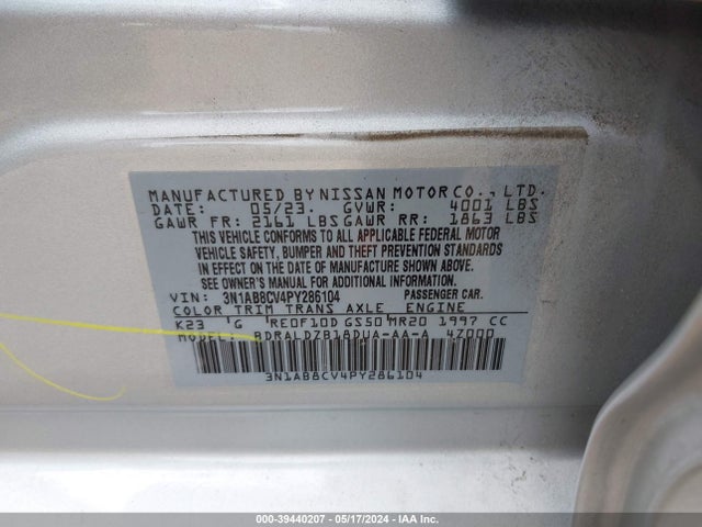 Nissan Sentra Sv Xtronic Cvt 2023 3N1AB8CV4PY286104 Image 9