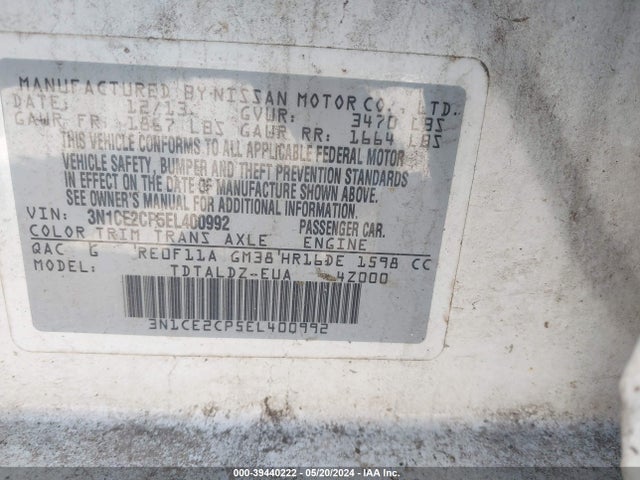 Nissan Versa Note Sv 2014 3N1CE2CP5EL400992 Image 9