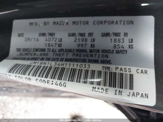 JM1BN1L34H1111033 Mazda Mazda3 Touring 2.5