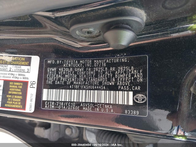 Toyota CAMRY LE 2017 4T1BF1FK5HU644454 Image 9