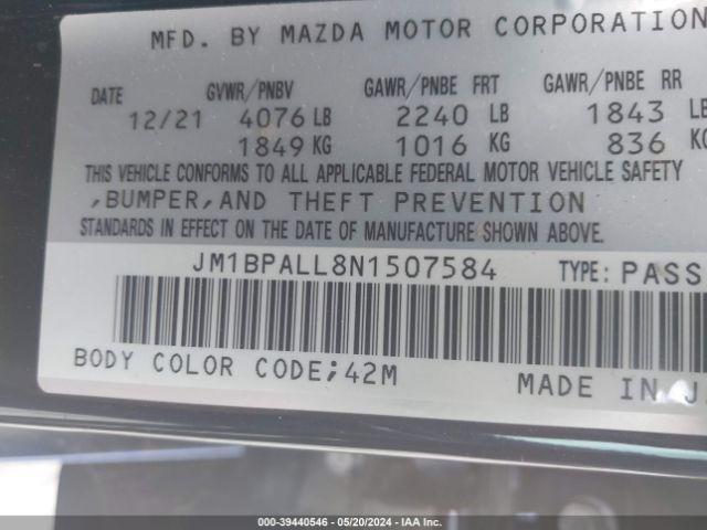 JM1BPALL8N1507584 Mazda Mazda3 Preferred