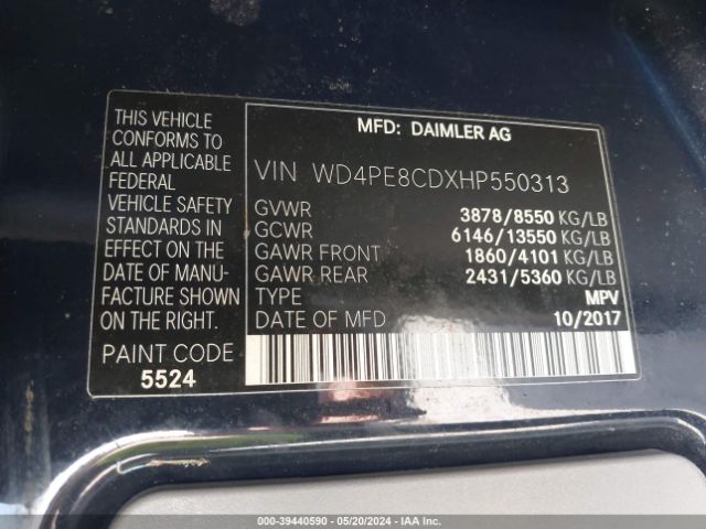 WD4PE8CDXHP550313 Mercedes-Benz Sprinter 2500 High Roof V6