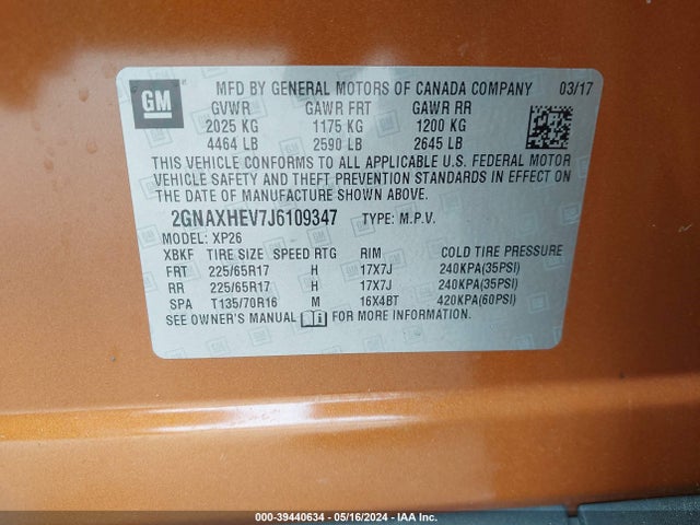 Chevrolet EQUINOX LS 2018 2GNAXHEV7J6109347 Image 9