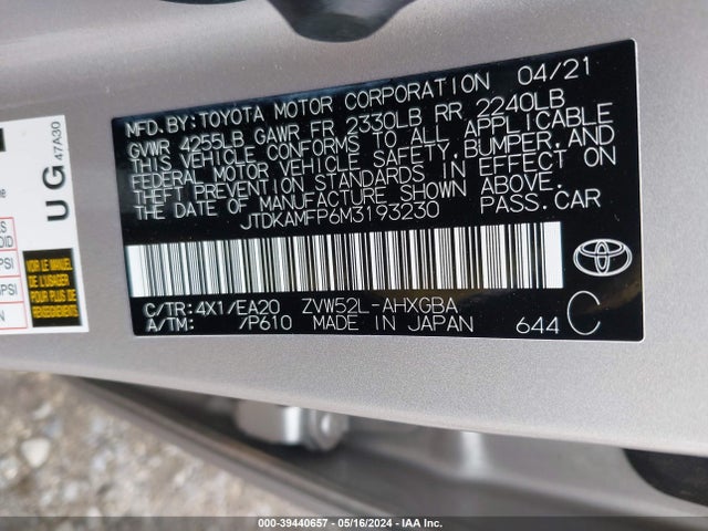 Toyota Prius Prime Limited 2021 JTDKAMFP6M3193230 Image 9