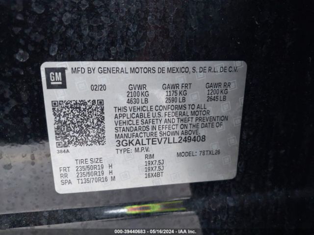 3GKALTEV7LL249408 GMC Terrain Awd Sle