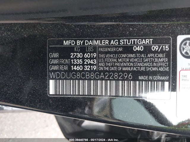 Mercedes-Benz S 550 2016 WDDUG8CB8GA228296 Image 9