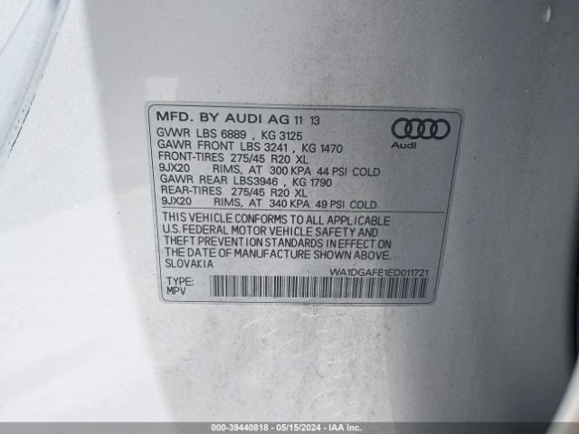 WA1DGAFE1ED011721 Audi Q7 3.0t S Line Prestige