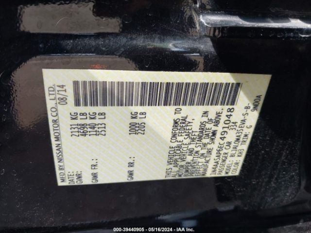1N4AA5AP6EC491048 Nissan Maxima 3.5 S/3.5 Sv