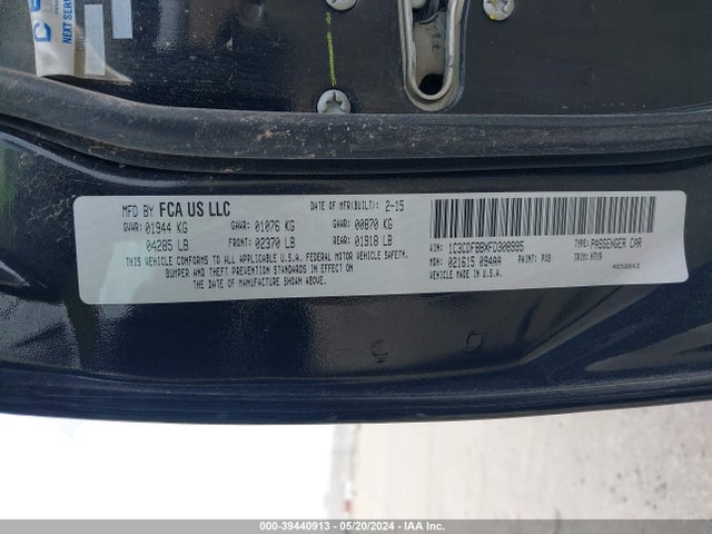 1C3CDFBBXFD308995 Dodge Dart