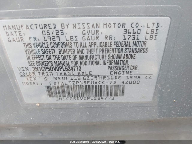 Nissan Kicks Sr Xtronic Cvt 2023 3N1CP5DV0PL534773 Image 9