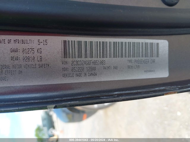 Dodge Challenger Sxt 2015 2C3CDZAG6FH851083 Image 9