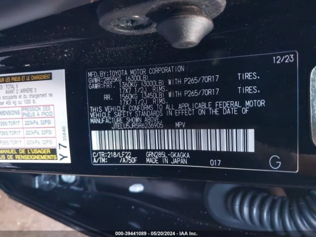 JTELU5JR5R6236905 Toyota 4runner Trd Pro