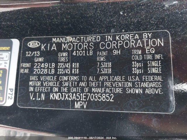 KIA Soul ! 2014 KNDJX3A51E7035852 Image 9