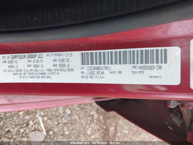 1C3CCBAB8EN170511 Chrysler 200 LX