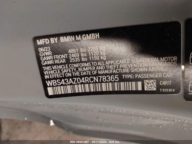 WBS43AZ04RCN78365 BMW M4 Competition Xdrive