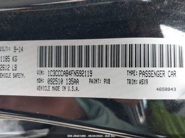 1C3CCCAB4FN592119 Chrysler 200 Limited