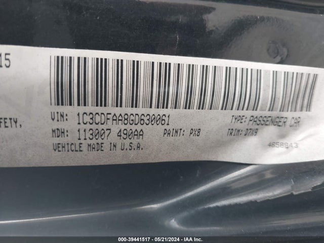 Dodge DART SE 2016 1C3CDFAA8GD630061 Image 9