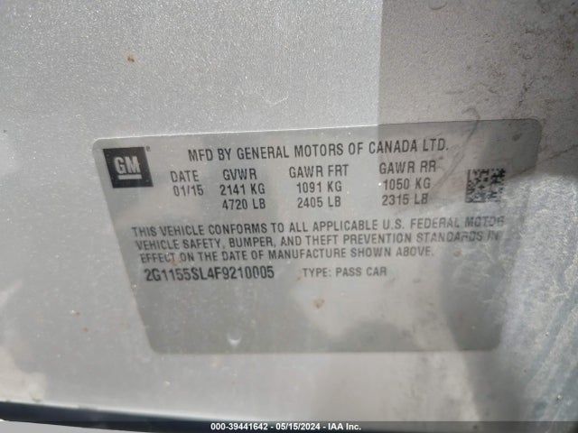 Chevrolet Impala 1lz 2015 2G1155SL4F9210005 Image 9