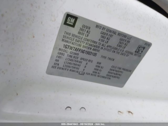 1GTW7AFF8G1903105 GMC Savana 2500 Work Van