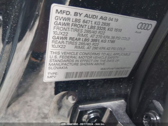 WA1FVAF19KD037121 Audi Q8 55 Premium