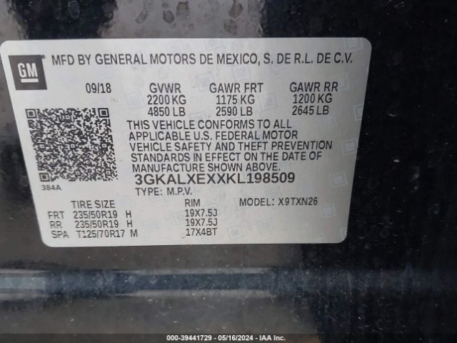 3GKALXEXXKL198509 GMC Terrain Denali