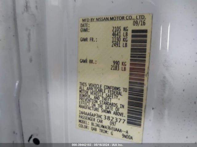 1N4AA6AP3HC382377 Nissan Maxima 3.5 Platinum
