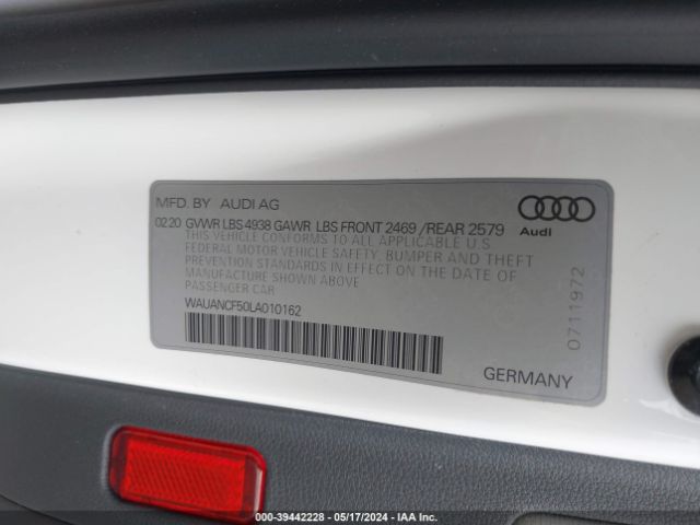 WAUANCF50LA010162 Audi A5 Sportback Premium 45 Tfsi Quattro S Tronic
