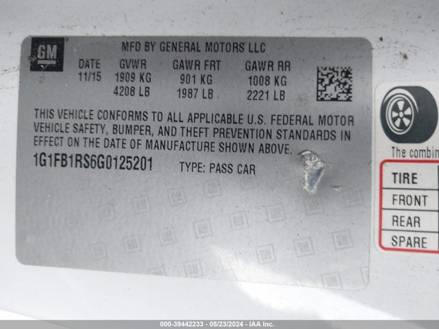 Chevrolet Camaro 1lt 2016 1G1FB1RS6G0125201 Image 9