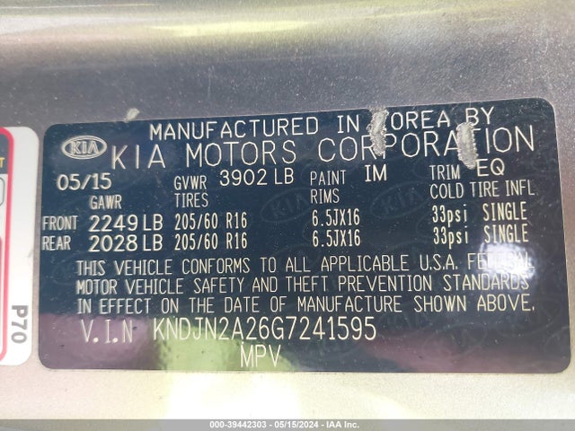 KIA Soul 2016 KNDJN2A26G7241595 Image 9