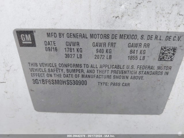 Chevrolet Cruze Premier Auto 2017 3G1BF6SM0HS530900 Image 9