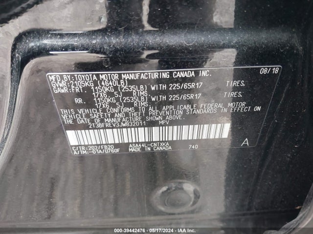 Toyota RAV4 LE 2018 2T3BFREV3JW832011 Image 9