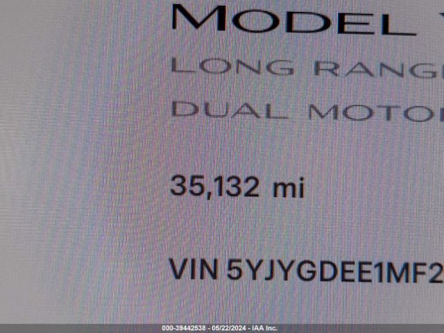 5YJYGDEE1MF216182 Tesla Model Y Long Range Dual Motor All-wheel Drive