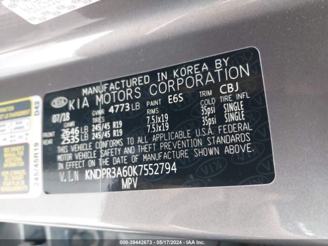 KNDPR3A60K7552794 KIA Sportage Sx Turbo