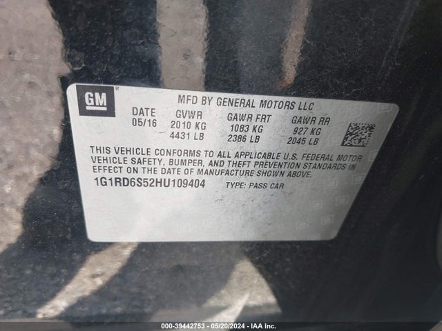 Chevrolet Volt Premier 2017 1G1RD6S52HU109404 Image 9