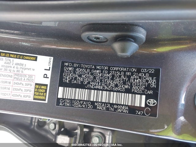 Toyota COROLLA SE 2022 JTND4MBE3N3168903 Image 9