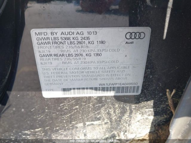 WA1LFAFP1EA049550 Audi Q5 2.0t Premium
