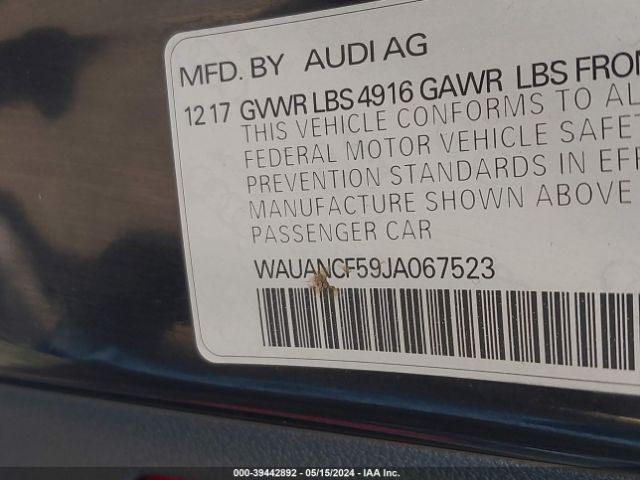 WAUANCF59JA067523 Audi A5 2.0t Premium