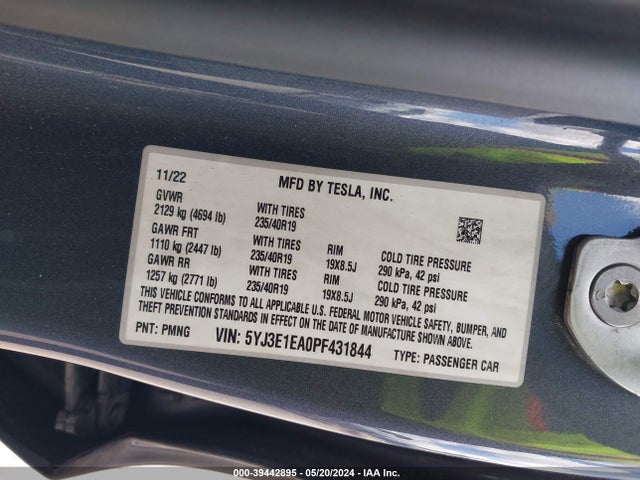 2023 TESLA MODEL 3 5YJ3E1EA0PF431844 Photo 8