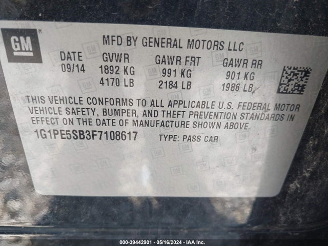 Chevrolet Cruze 2lt Auto 2015 1G1PE5SB3F7108617 Image 9
