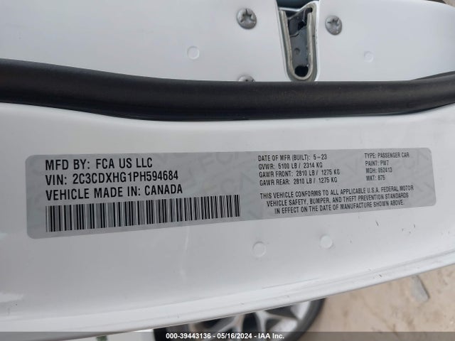 Dodge CHARGER GT 2023 2C3CDXHG1PH594684 Image 9