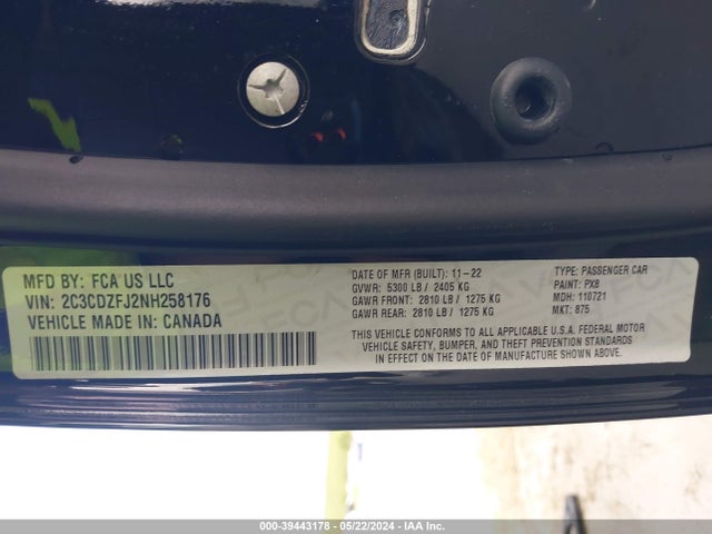Dodge Challenger R/t Scat Pack 2022 2C3CDZFJ2NH258176 Image 9