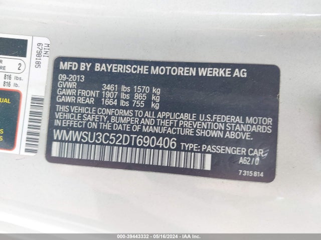 2013 MINI HARDTOP WMWSU3C52DT690406 Photo 8