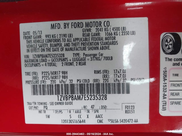 Ford Mustang V6 2014 1ZVBP8AM7E5235328 Image 9