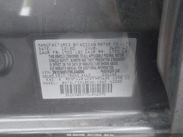 Nissan Versa Sv Xtronic Cvt 2021 3N1CN8EV7ML846090 Image 9