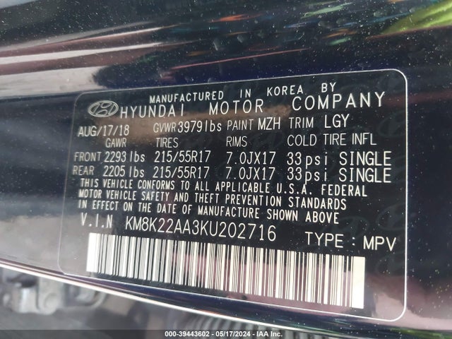 Hyundai Kona Sel 2019 KM8K22AA3KU202716 Image 9