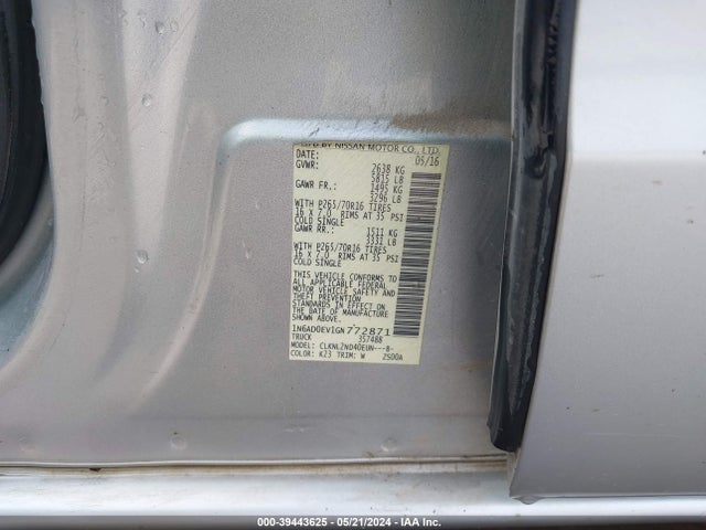 Nissan Frontier Pro-4x/s/sl/sv 2016 1N6AD0EV1GN772871 Image 9